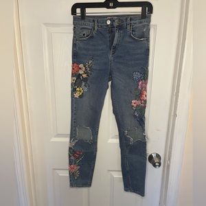 Flower TopShop ankle jeans